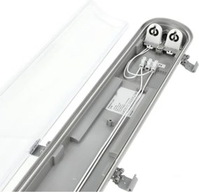 LED technické žiarivkové svietidlo T8, 2×G13 (2×18 W) / 230 V, 5000 K, IP65, 127 cm