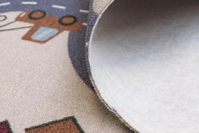 Vopi, AKCIA: 👣🛡️133x133 cm Detský kusový koberec Scanroad 39 - neúčtujeme odrezky z role - obšitý zo všetkých strán + protišmyková, šíře, viacfarebná, filc, detská izba