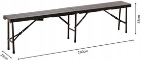 Skládací cateringová lavice PEGGY 180 cm hnědá