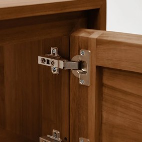Hnedá závesná skrinka pod umývadlo z teakového dreva 90x40 cm Kenta – Kave Home