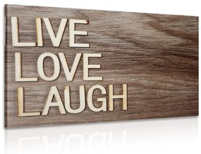 Obraz so slovami - Live Love Laugh - 120x80