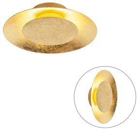 Stropné svietidlo v štýle Art Deco zlaté/mosadzné vrátane LED - Sun