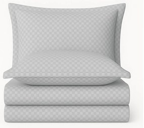 Sivé obliečky na dvojlôžko/predĺžené z bavlny Renforcé 240x220 cm Checkered – Mila Home Luxury