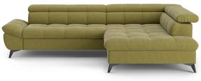 Rozkladacia rohová sedacia súprava do L MARANO pravá olivová