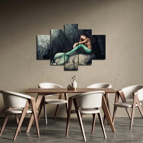 Obraz - Morská panna na skale (150x105 cm)