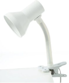ACA DECOR Retro stolná lampa s klipom PAVLOVA, biela farba