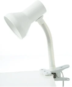 ACA DECOR Retro stolná lampa s klipom PAVLOVA, biela farba