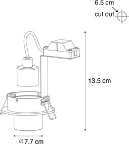Moderné zabudované bodové svetlo tmavosivé GU10 35 mm okrúhle výkyvné - Installa