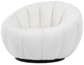 Kreslo relaxačné AK-341 WT2 látka biela Bouclé, otočné