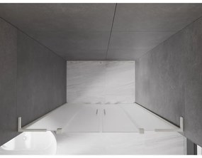 Mexen Velar L Duo, posuvné sprchové dvere do otvoru 160 cm, 8mm sklo námraza, brúsená oceľ, 871-160-003-32-97