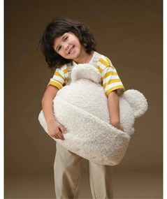 Krémový detský pohovkový vankúš z textílie buklé Teddy Pouch – Wigiwama