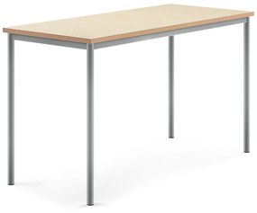 Stôl SONITUS, 1600x700x900 mm, linoleum - béžová, strieborná