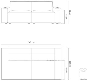 Tmavozelená rozkladacia pohovka z textílie bouclé 247 cm Jodie – Micadoni Home