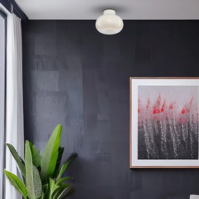 Stropné svietidlo Vaso, 1x biele sklenené tienidlo, w