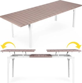 Veľký rozkladací záhradný stôl 180–240 cm pre 12 osôb béžová