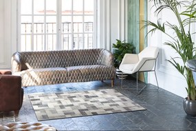 Koberec PATCHWORK 21723 sivý - imitácia kože krava, deski