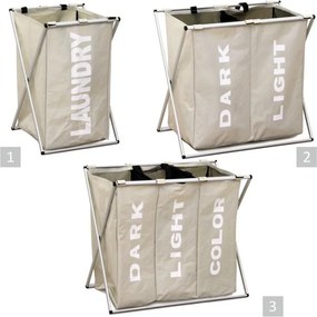 Kondela Látkový kôš na bielizeň, sivobéžová, LAUNDRY TYP 3