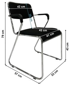 Konferenčná stolička Derya New - čierna / chróm