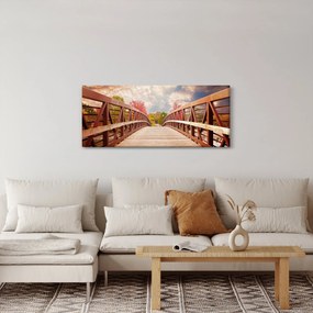 Obraz - drevený most (120x50 cm)