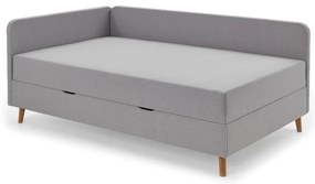 Svetlosivá čalúnená jednolôžková posteľ s úložným priestorom 90x200 cm Cabana – Meise Möbel
