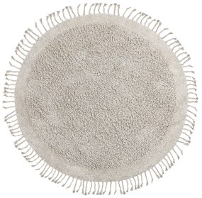Okrúhly bavlnený koberec ⌀ 140 cm béžový BITLIS Beliani