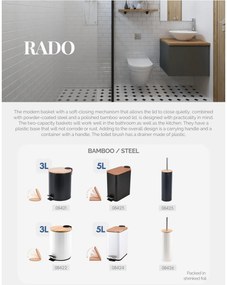 BISK Erga Rado, WC kefa na postavenie, biela-hnedá, ERG-08426