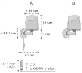 Dalber 61279 - Detské nástenné svietidlo LOVING DEER 1xE27/60W/230V