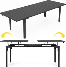 Veľký rozkladací záhradný stôl 180–240 cm pre 12 osôb béžová