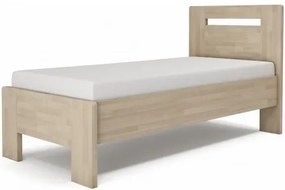 Texpol LÍVIA H - masívna buková posteľ s horizontálne deleným čelom 140 x 200 cm, buk masív