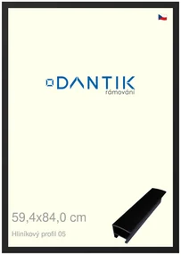 DANTIK rám na obraz 59,4x84 | ALU Černá matná (Plexi Čiré)