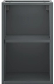 Mexen Box-A, otvorená skrinka s policou 30 cm, grafitová matná, 91AX2-0300-470-0-66
