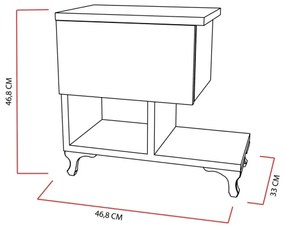 Nočný stolík CAST 46,8x46,8 cm biela