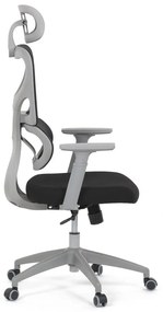 Kancelárska ergonomická stolička GRANT II — sieť, látka, sivá/čierna