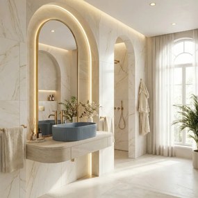 Rea Vanda Blueberry, umývadlo na dosku 490x310x130 mm, modrá matná, REA-U3535