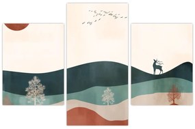 Obraz - Ilustrovaná krajina (90x60 cm)