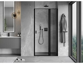 Mexen MIST, 1-krídlové sprchové dvere (1d+1s) 95x200 cm, 6mm číre sklo s čiernym rámom, pravý, 8A4-095-000-70-70-P
