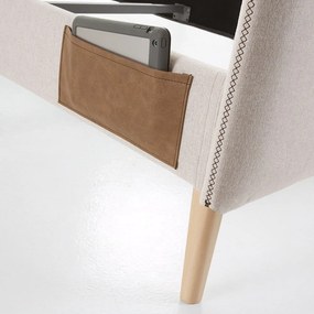 Béžová dvojlôžková posteľ Kave Home Lydia, 160 x 200 cm