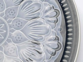 Sicilia Mandala tanier sivý Ø27cm