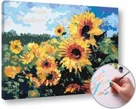 Maľovanie podľa čísel SLNEČNICE NA LÚKE – nízka náročnosť