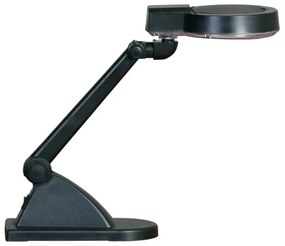 Stolná LED lampa so zväčšovacou lupou, čierna