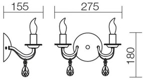 Redo 02-710 - Nástenná lampa FABIOLA 2xE14/28W/230V