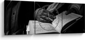 Obraz - Kniha (s hodinami) (90x30 cm)