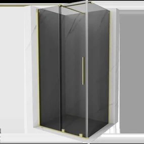 Mexen Velar posuvná sprchová kabína 140 x 90 cm, grafit, zlatá kartáčovaná - 871-140-090-41-55