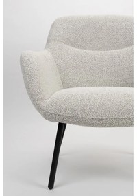 Biele kreslo z textílie buklé Dude – White Label