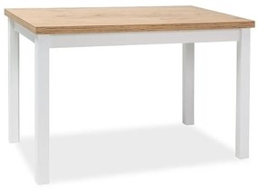Jedálenský stôl Adam 120 x 68 cm, dub lancelot / biela
