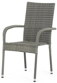 Autronic Záhradná stolička, kov, polyratan, sivá, AZ C-S2114 GREY