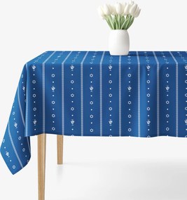 Goldea hranatý obrus 100% bavlnené plátno - na mú dušu na modrej 80 x 80 cm