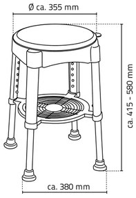 Ridder - Vrtljiv stolček 58x35,5 cm modro/bela
