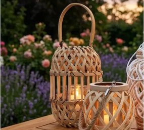 Drevený lampáš 15x22 cm, prírodná hnedá%