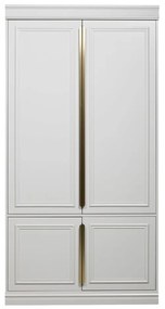 Svetlosivá šatníková skriňa s pántovými dverami z borovicového dreva 110x215 cm Organize – BePureHome